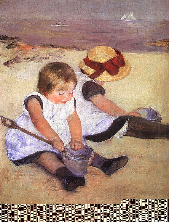 Mary Cassatt Children Playing on the Beach